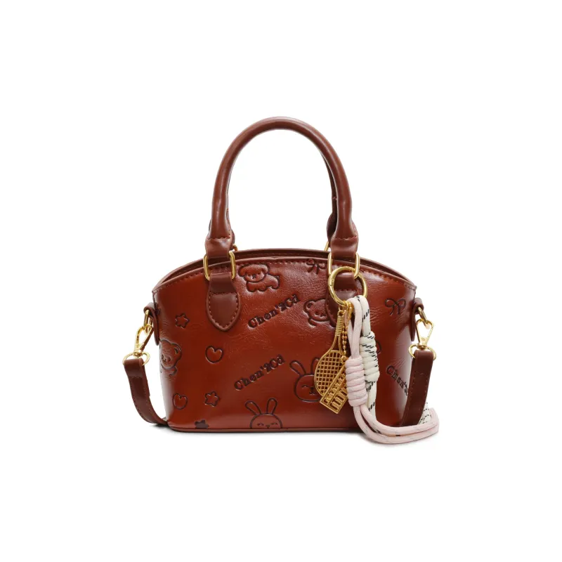 Versman PU Shoulder Bag, Crossbody Bag, Handbag Small Size Women's Ecru/Black/Brown/Pink-12