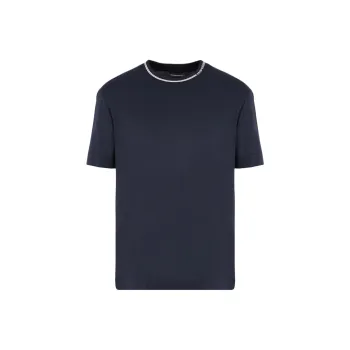 EMPORIO ARMANI Lyocell blend Jersey T shirt With Logo On Collar