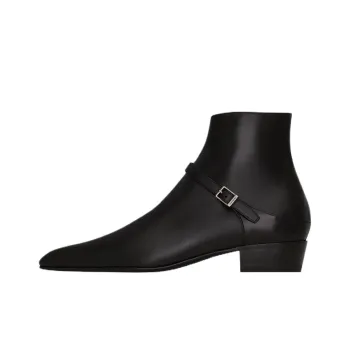 SAINT LAURENT AUGUSTIN Ankle Boots 3cm Men's Black