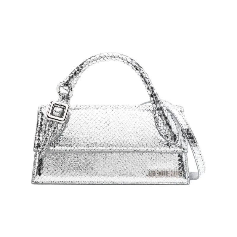 Jacquemus Leather One Shoulder Handbags Women's Silver-0