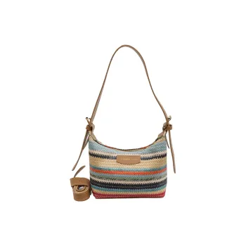 S.REPHEN Woven Shoulder Bag Women's Khaki/Black