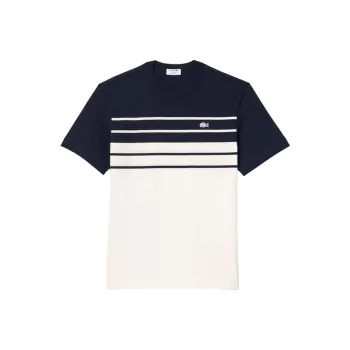 LACOSTE Striped Organic Cotton T shirt