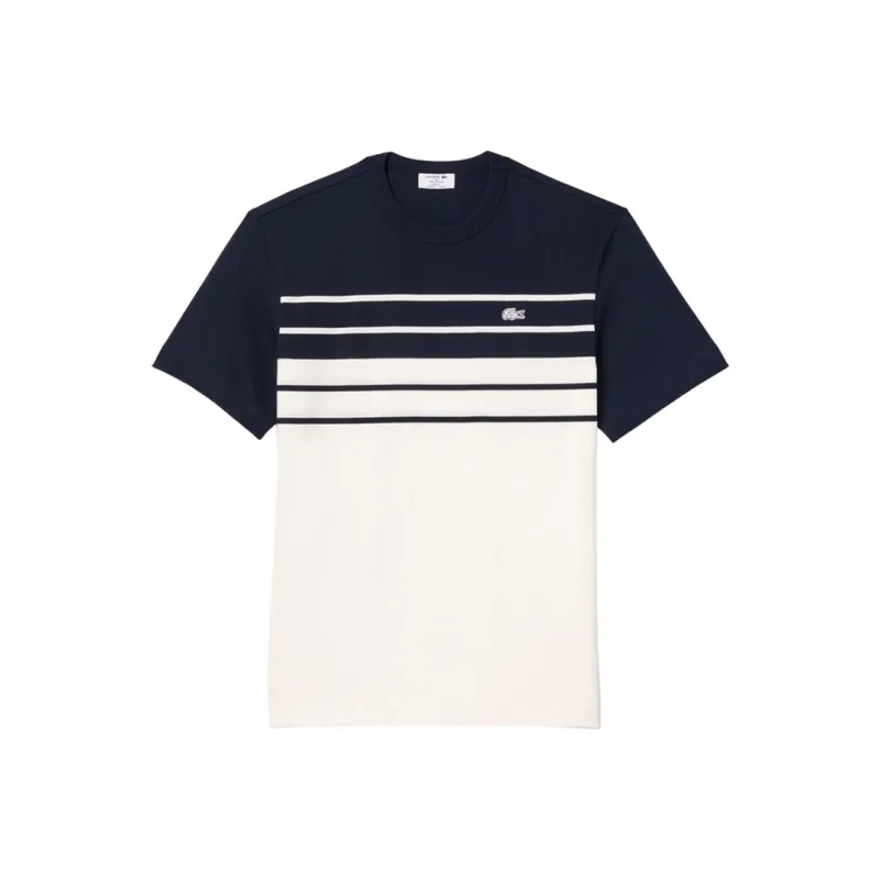 LACOSTE Striped Organic Cotton T shirt-0