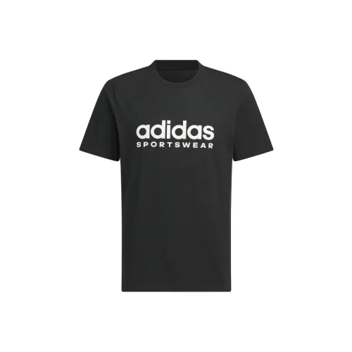 Adidas Big Linear Logo T shirt Asia Sizing 'Black White'