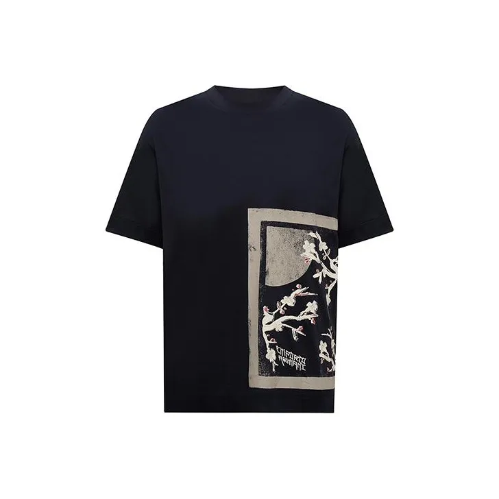 EMPORIO ARMANI SS24 Drop Shoulder Sleeve T Shirt Men's Navy Blue-0