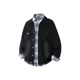 Black Coat+Blue Shirt