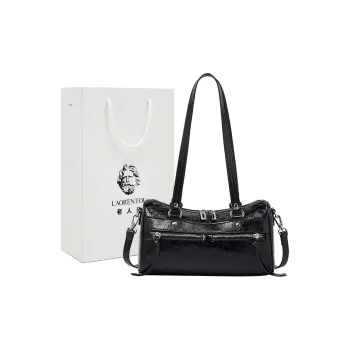 Old Man's Head Top Grain Cow Leather Pillow Bag Crossbody Bag Shoulder Bag Women's Black/Khaki/Silver