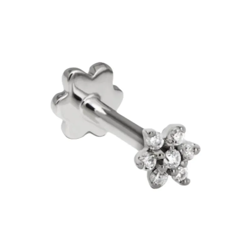 MARIA TASH 18K White Gold Diamond 14K White Gold Stud Earrings Unisex Silver-1