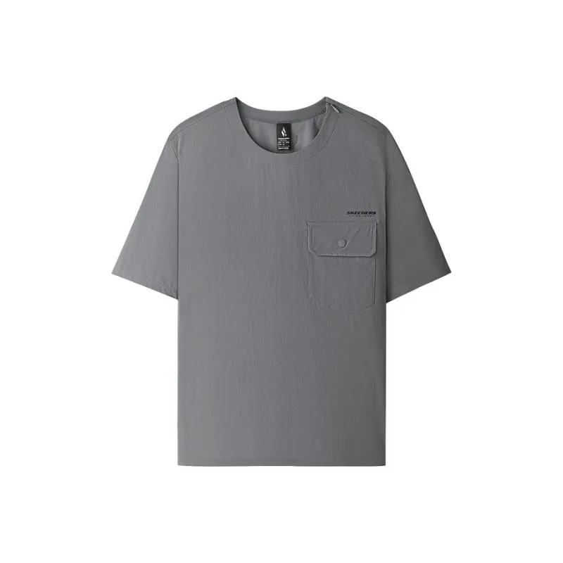 Skechers SKECHLUXE SS25 T Shirt Men's Iron Door Gray-0