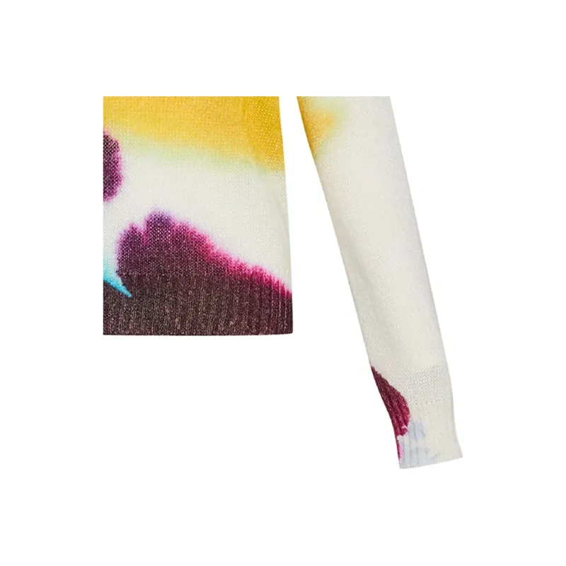 Oscar De La Renta Abstract Watercolor Sweater-7