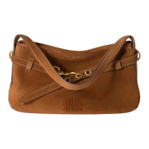 MIU MIU Aventure Calfskin Handbag, Shoulder Bag Women's Oak Brown