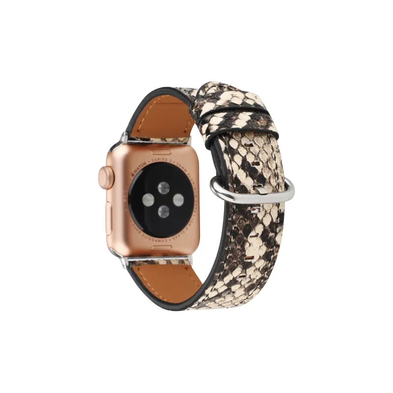 Antey Watch Bands Apple Compatibility 200mm Snake Skin Leather Material-7