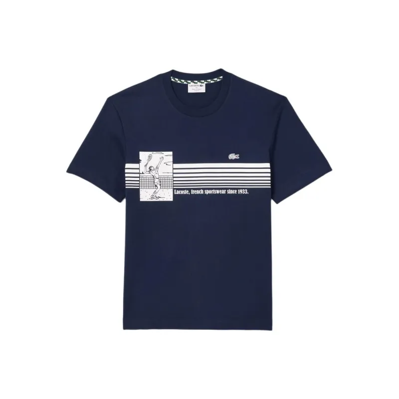 LACOSTE Blue Cotton T shirt-0