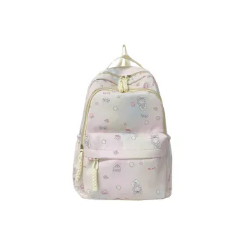 Yalu Nylon Backpack Regular Unisex White/Pink