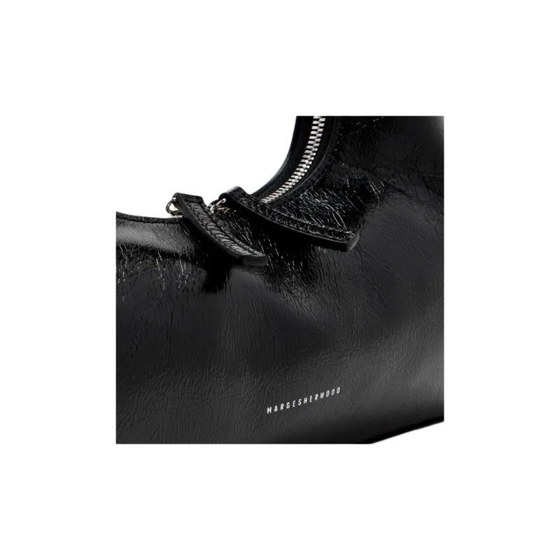 MARGESHERWOOD Leather Hobo Bag Shoulder Bag Women's Black-2