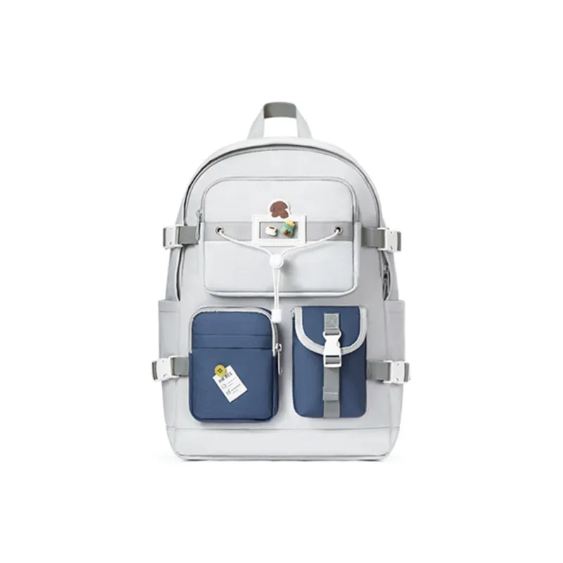 MR.ACE HOMME Fabric High School Student Backpack Casual Commute Large Capacity Laptop Bag Unisex-0