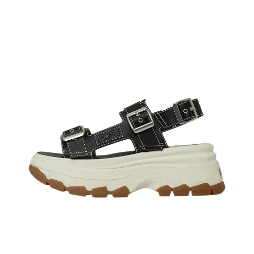 Converse All Star Trekwave One Strap Sandals Medium Heel 3 5cm Women's Black