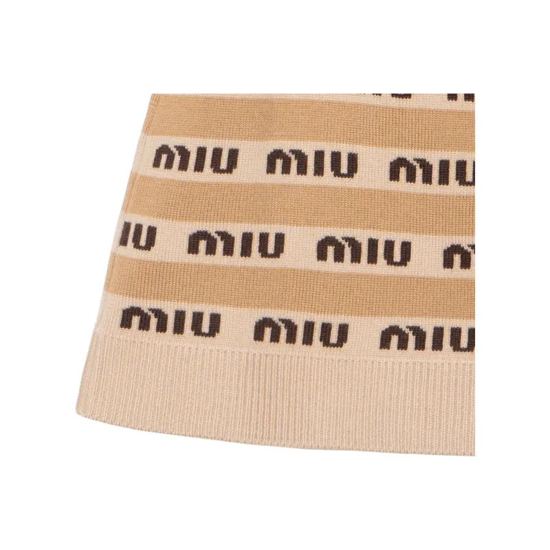 MIU MIU Casual Short Skirts Women's Brown-4