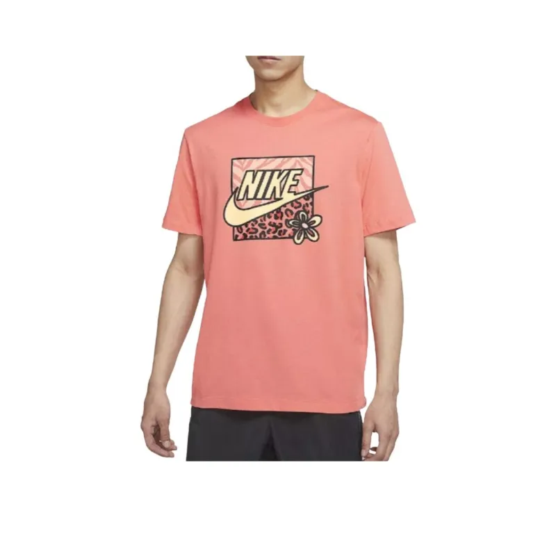 Nike T Shirts Men Orange Red-0