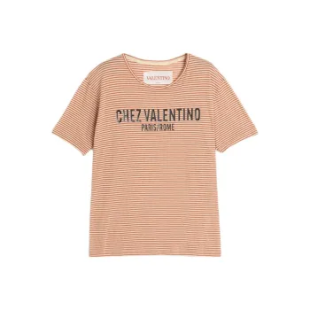 Valentino Striped Crewneck T Shirt
