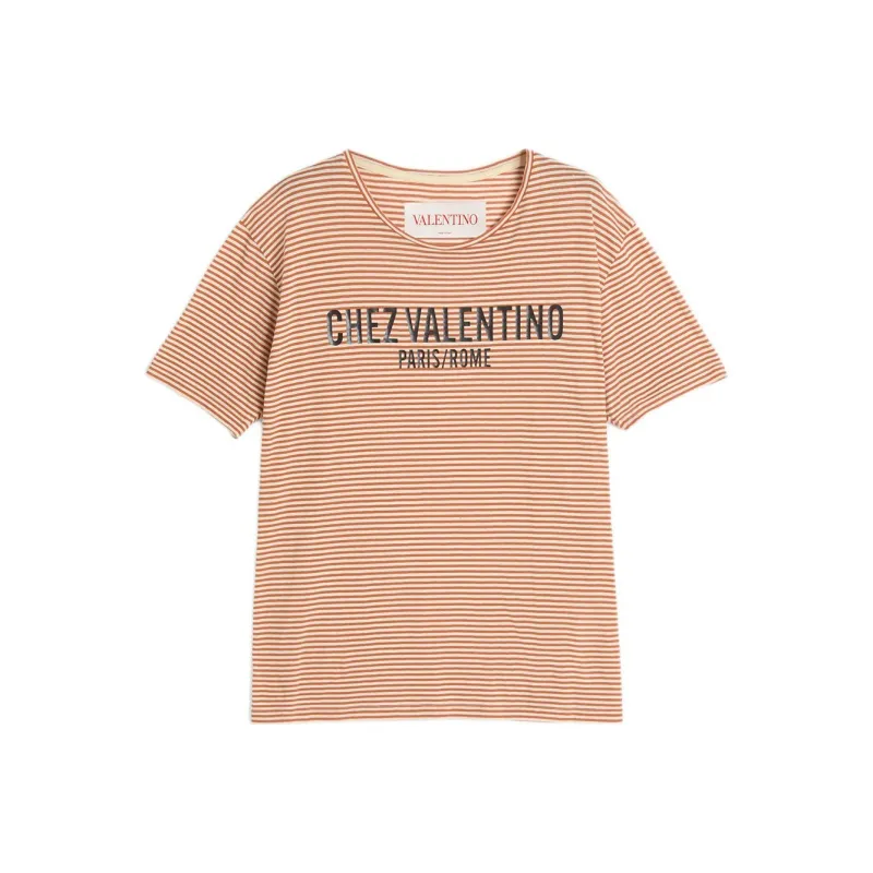 Valentino Striped Crewneck T Shirt-0