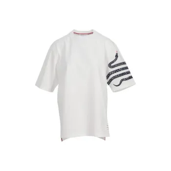 THOM BROWNE Snake Embroidered Crewneck T Shirt