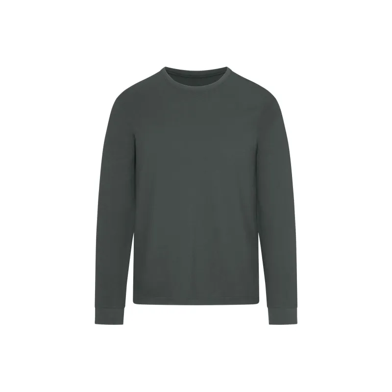 SKIMS FW24 COTTON MENS CLASSIC LONG SLEEVE T-SHIRT T-Shirt Men's DEEP SEA/Deep Sea Color-0