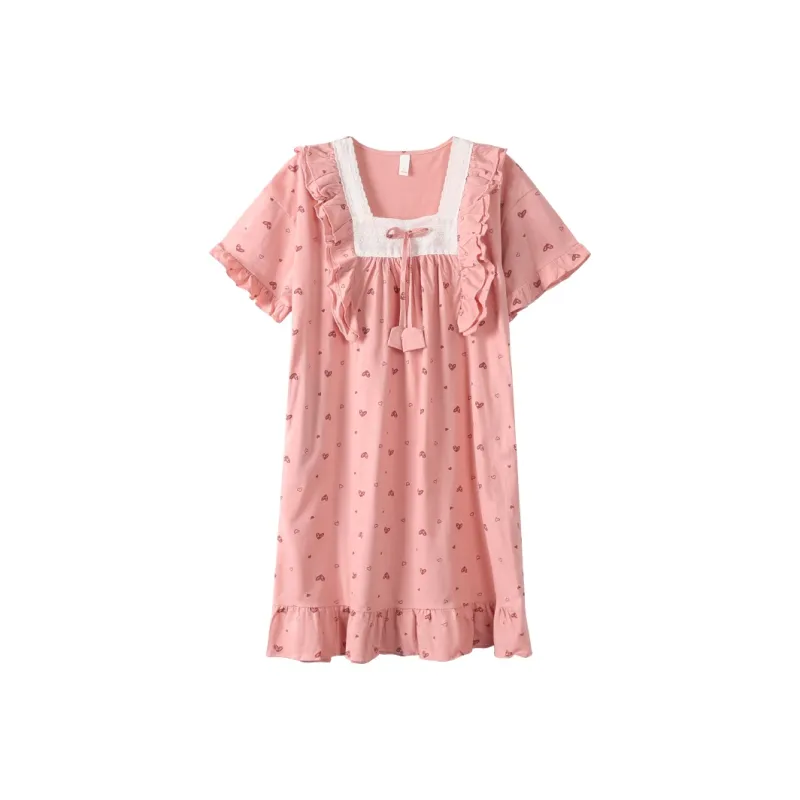 FENTENGCARE Nightgown Women's Peach-0