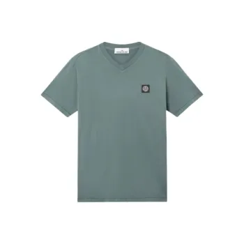 STONE ISLAND Compass Patch V Neck T Shirt