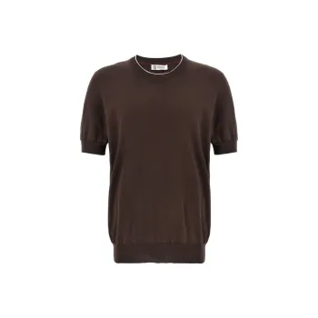 Brunello Cucinelli Short Sleeved Ribbed Jumper