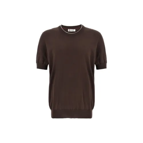 Brunello Cucinelli Short Sleeved Ribbed Jumper