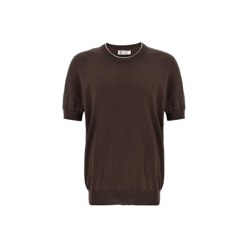 Brunello Cucinelli Short Sleeved Ribbed Jumper-0