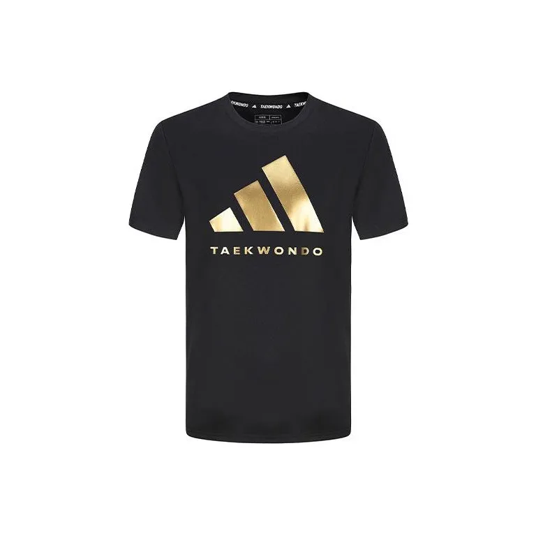 Adidas T Shirt Unisex Black Gold-0