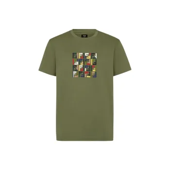 FENDI Logo Embroidered Crewneck T Shirt