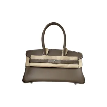 HERMES Birkin Cow Leather Shoulder Strapped Birkin Bag Handbag Unisex 18 Etoupe Elephant Gray