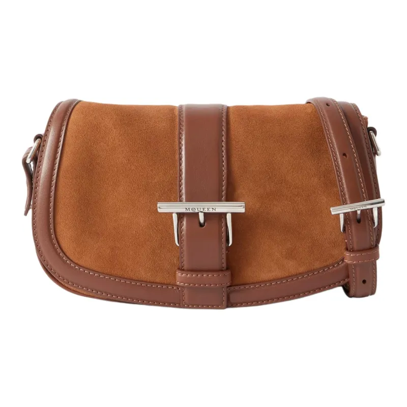 Alexander McQueen Cow Leather Saddle Bag, Shoulder Bag Women's Brown-0