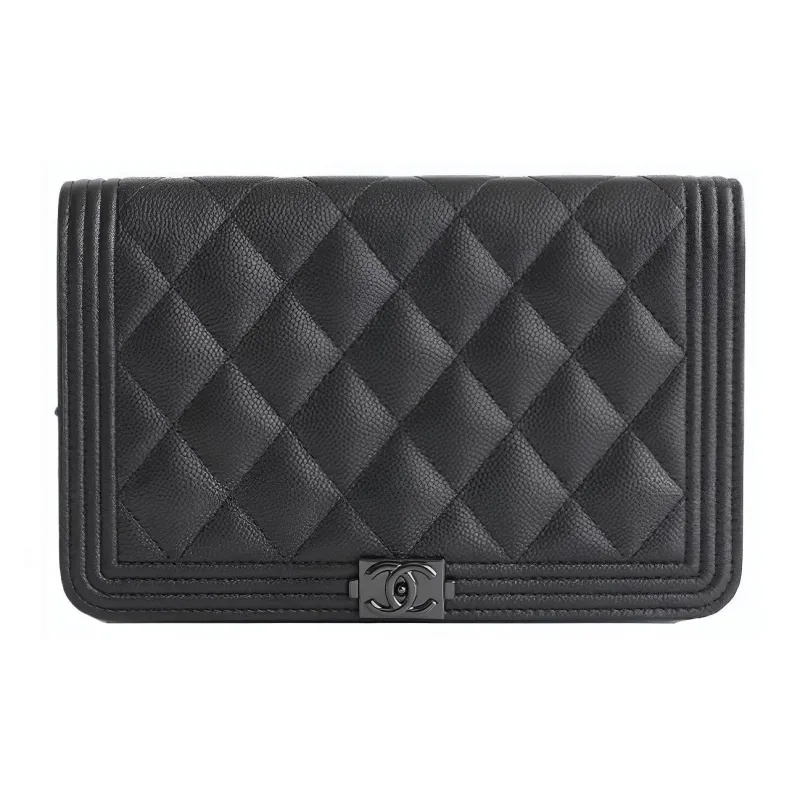 CHANEL Leboy Cow Leather Shoulder Bag, Crossbody Bag Women's Black-0