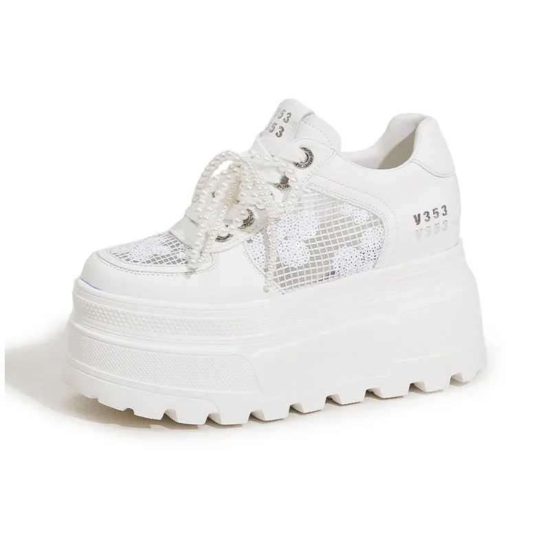 Milan Love Song Wear Resistant Lightweight Height Increasing Low Top Casual Shoes Women's-7