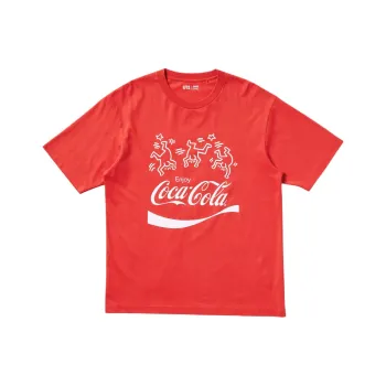 Coca cola X Keith Haring X UNIQLO Keith Haring X Coca Cola Collaboration T Shirts Unisex Red