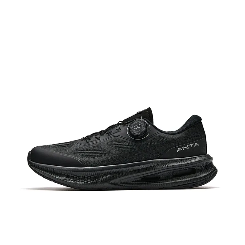 Anta Cushioned Slip Resistant Low Top Training Running Shoes Men's Black-0
