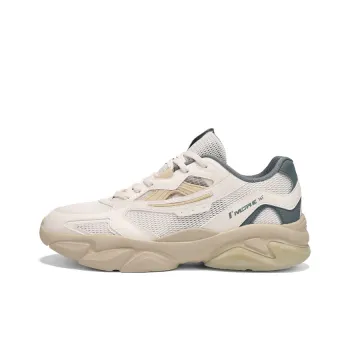 361° Cushioned Wear Resistant Breathable Lightweight Low Top Casual Shoes Men's Lotus Seed White Apricot Tea Brown