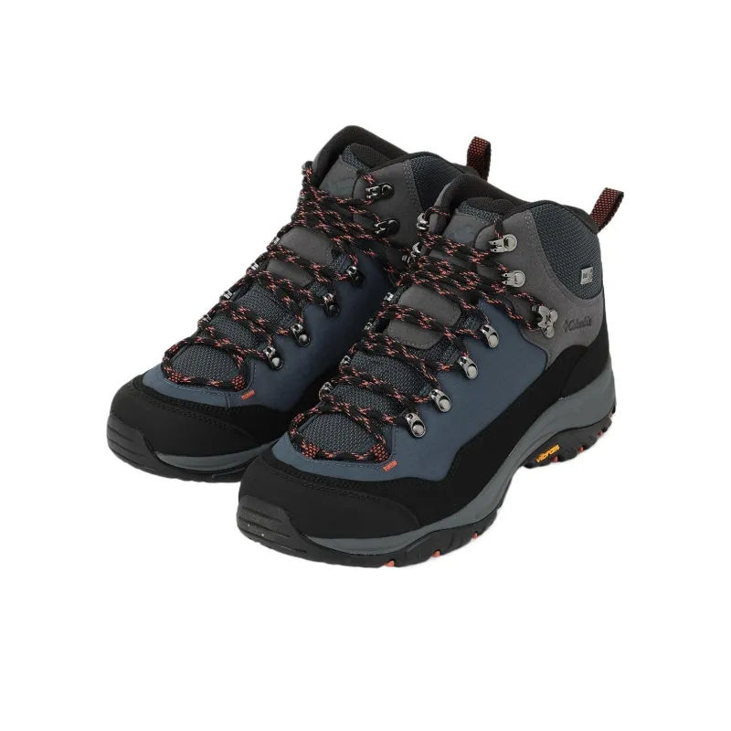 Columbia Steens Mid Top Hiking Shoes Men's Black Blue-4