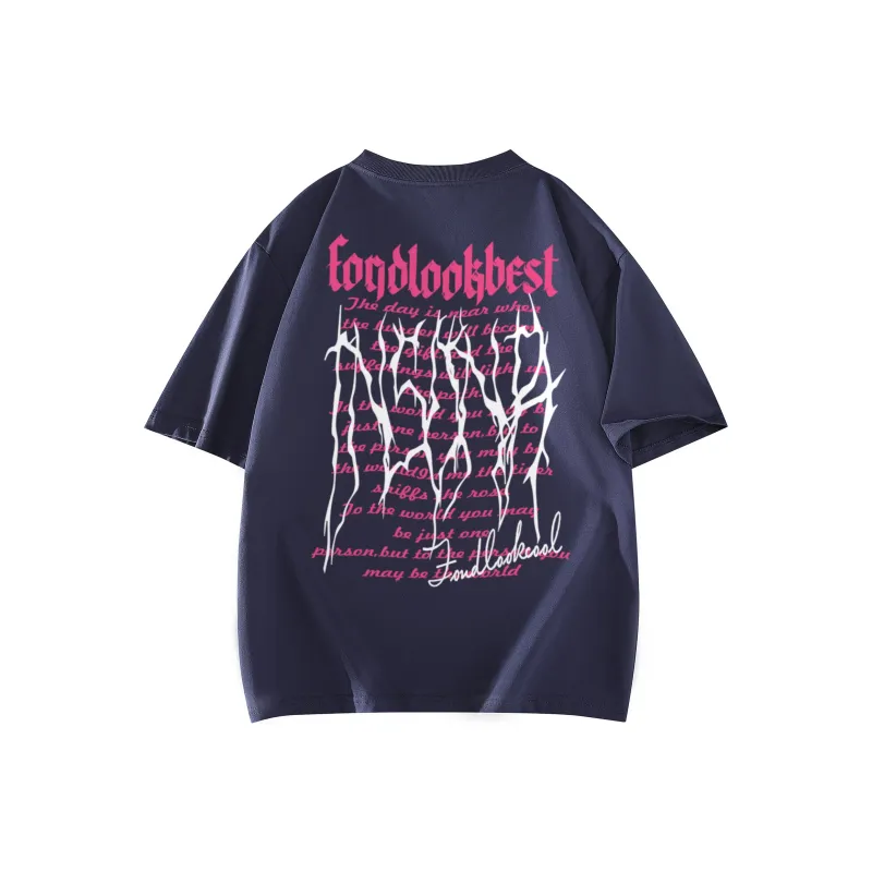 FONDLOOK T Shirt Unisex Navy Blue Upgraded-11