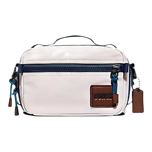COACH Pacer Smooth Finish Leather Camera Bag, Shoulder Bag, Crossbody Bag Medium Size Men's Pink White