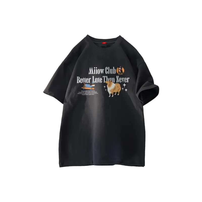 MIIOW Trend Party Series T-Shirt Unisex Light Gray-5