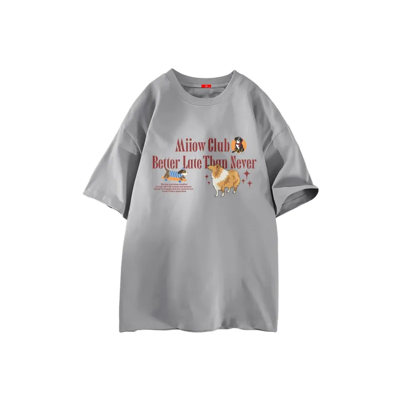 MIIOW Trend Party Series T-Shirt Unisex Light Gray-0