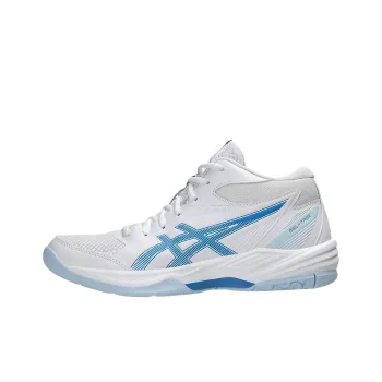 Asics GEL TASK 4 Anti Slip Wear Resistant High Top Volleyball Shoes Women's White Blue