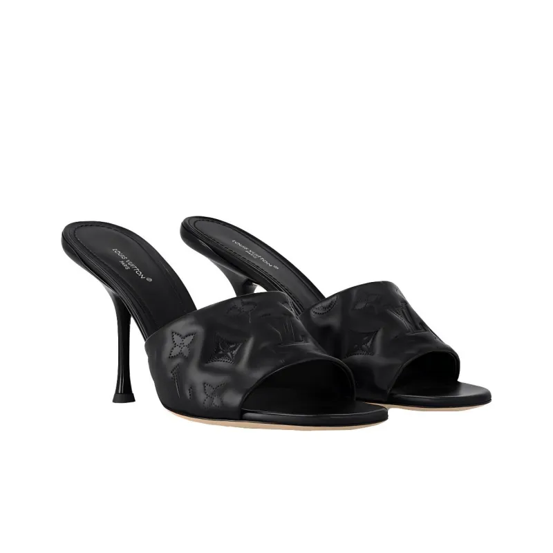 LOUIS VUITTON Revival Abrasion Resistant Slide Slippers Women's Black-3