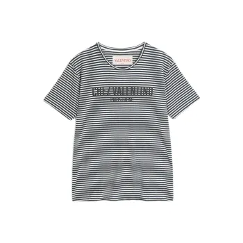 Valentino Striped Crewneck T Shirt
