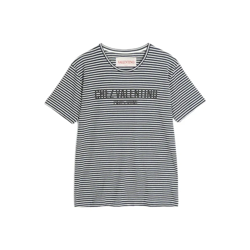 Valentino Striped Crewneck T Shirt-0